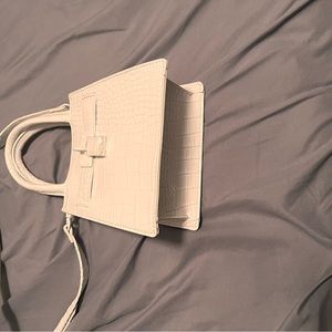 White snake skin purse